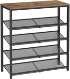 VASAGLE 5-Tier Shoe Rack, Adjustable, Freestanding by VASAGLEbySONGMICSHOME