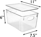 CLEARSPACE Plastic Storage Bins With lids – Perfect Kitchen Fridge Organizer, Pantry Organization, Cabinet Organizers (8 Pack) - Image 6