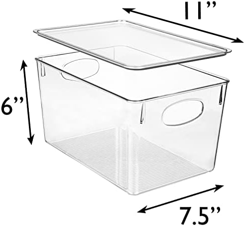 CLEARSPACE Plastic Storage Bins With lids – Perfect Kitchen Fridge Organizer, Pantry Organization, Cabinet Organizers (8 Pack) - Image 6