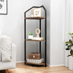 Fun Memories 3 Tier Corner Shelf, 40” Corner Shelf Stand, Corner Bookshelf Plant Stand, Storage Shelf for Bathroom, Living Room, Kitchen,Grey Home Office, Brown - Image 5