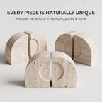 Travertine Book Ends, Decorative Stone Bookends for Shelves, Heavy Bookends - Image 6