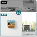 SUPEASY 5 Tier Wall File Organizer, Hanging Wall Mounted Mail Organizer with Label Slots, Metal Mesh File Holder Magazine Rack for Office, Home, School or Classroom, Black, 2Pack - Image 6
