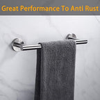 Nolimas 12 Inch Bath Hand Towel Bar SUS 304 Stainless Steel Towel Rod Rack Holder Round Wall Mounted Suit for Kitchen, Living Room&Toilet, Bathroom,Anti Rust Brushed Nickel-2 Pack - Image 5