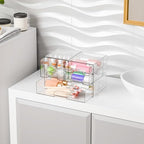 Yieach 4 Pack Clear Stackable Storage Drawers,Acrylic Drawer Organizer for Medicine,Palettes,Hair Accessories and Makeup Organizer,Plastic Drawers for Cabinet,Office,Desk,Bathroom Storage Containers - Image 6