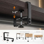 No Drill Under Desk Cable Management Tray, 48 Inch, Black - Image 4