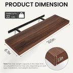 BAYKA Walnut-Like Floating Shelves 22.5in, 2 Pack, Wall Mounted Wall Decor - Image 6