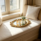 Mirrored Tray, 15"x 9.75" x 1.25" Gold Vanity Tray，Gold Perfume Tray, Decorative Organizer for Dresser, Bathroom Countertop, Bedroom, Living Room & Special Occasions - Image 3
