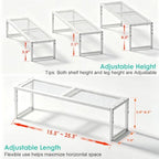 2 Pack Expandable Cabinet Shelf Organizer, Adjustable Kitchen Countertop Metal Storage Shelves Organizers, Stackable Kitchen Counter Pantry Cupboard Storage Rack, 30LBS Load Capacity,15.5"-25.5" Long - Image 2