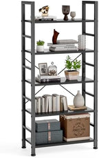 DUMOS 5 Tiers Open Bookshelf, Classic Freestanding Tall Display Shelf by DumosLifestyle