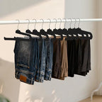 ManGotree Non Slip Velvet Pants Hangers Felt Jean Hangers 20 Pack Black - Image 7
