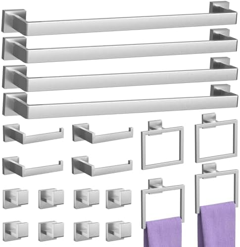 20-Piece Brushed Nickel Bathroom Accessories Set 23.6 Inch Towel Bar Set. by PNWNNHInc