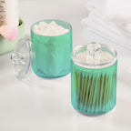 4 Pack Qtip Holder Dispenser with Lids,Green Gradient Storage Containers,Bathroom Canisters Organizer for Cotton Ball,Cotton Swab,Cotton Round Pads,Floss 21214689 - Image 4