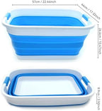 SAMMART 41L (10.8 gallon) Collapsible Plastic Laundry Basket - Foldable Pop Up Storage Container/Organizer - Portable Washing Tub - Space Saving Hamper/Basket (Rectangular, Sky Blue) - Image 4