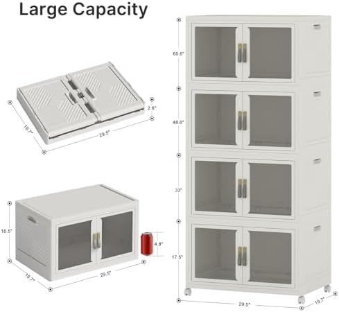 UAMFURI Stackable Storage Bins with Lids, 720QT Extra Large Storage Cabinet - Image 5