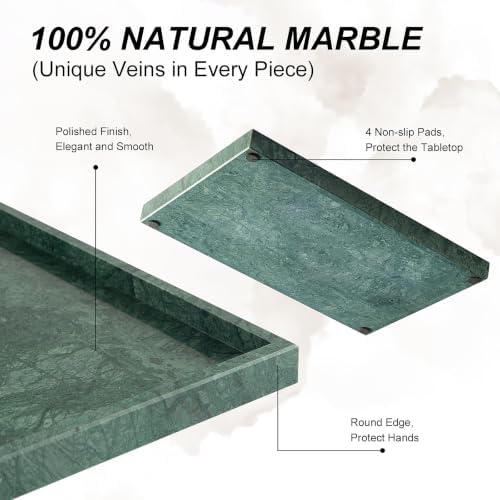 Real Natural Large Marble Tray for Bathroom, Vanity, Kitchen Counter - Image 3