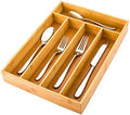 Restaurantware-13 x 10 x 1.9 Inch Silverware Tray, 1 Durable Cutlery Tray - 5 Compartments, Shatterproof, Natural Bamboo Utensil Tray, Chip-Resistant, For Knives, Forks, And Spoons by Restaurantware