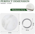 Koville 16'' Marble Lazy Susan for Kitchen Counter, White Marble Turntable for Dinning, Lazy Susans Organizer for Cabinet, Serving Rotation Spinning Tabletop Organizer Swiveling, Spice Rack Storage - Image 2