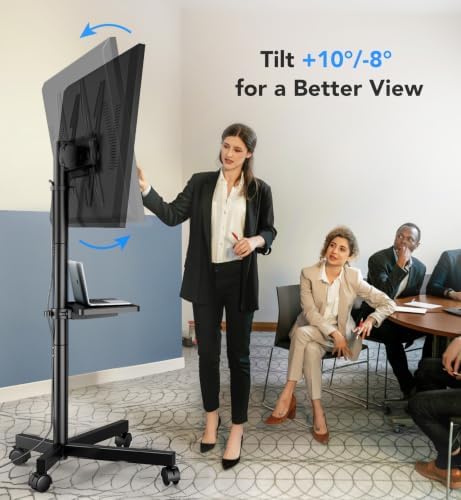 AX WABER Mobile TV Stand for 23-60 Inch LCD LED Flat/Curved Panel Screen TVs, Rolling TV Cart Holds up to 88Lbs Portable Stand with Shelf Rolling Floor Max VESA 400x400mm - Image 3