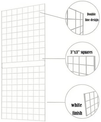 Grid Wall Commercial Grade Gridwall Panels – Heavy Duty Grid Panel for Any Retail Display Wall Grid 2' Width x 5' Height, White (Pack of 3) Easily Portable - Image 4