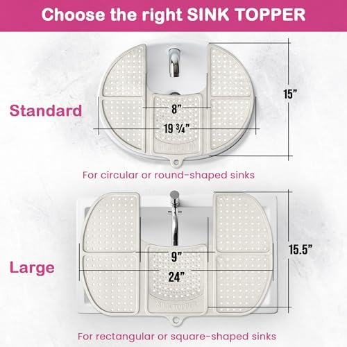 Sink Topper Bathroom Sink Cover for Counter Space, Large White - Image 4