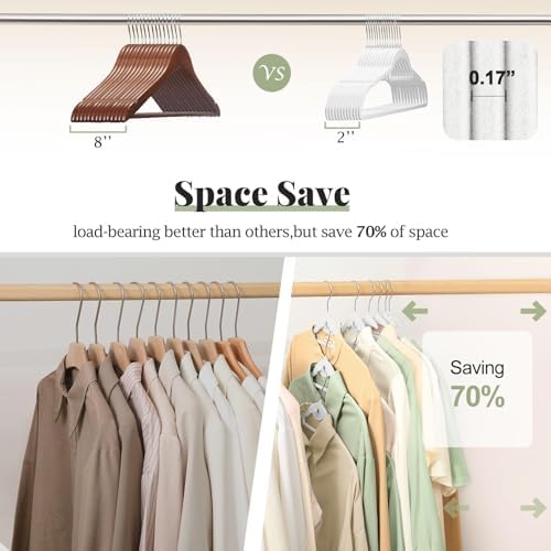 Velvet Hangers 50 Pack, S-Shaped and Stackable Felt Hanger(White) - Image 6