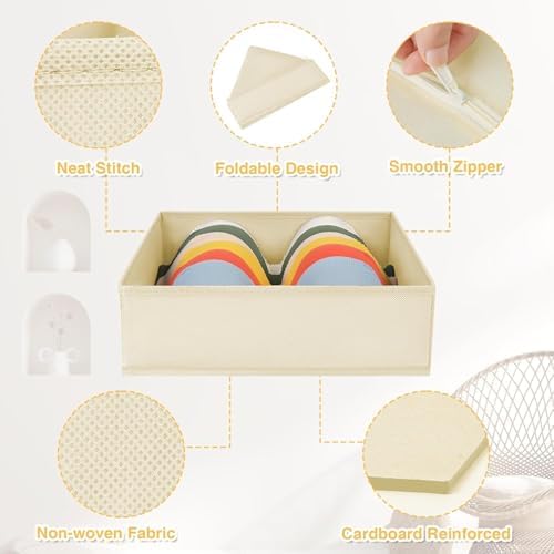Drawer Organizer Clothes, Nursery Dresser & Closet Storage, Beige, 15 Pack - Image 3