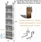 2 Pack Over The Door Hanging Organizer 6-Shelves and 12 Side Pockets, Over The Door Storage for Bathroom and Bedroom, Back of Door Organizers for Baby Products and Kid's Toys(13"x5"x54" Grey) - Image 2