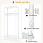 Garvee Heavy Duty Freestanding Clothes Rack, White, Mini 3 Layers - Image 3