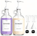 2 PCS 64 Oz Glass Liquid Laundry Detergent Dispensers with Pumps by TTDMKprovidesyouwithqualit
