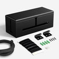 Large Cable Management Box-Stylish Wire Organizer, Wire Concealer and Wire Management Box-Wire Management Box with Protective Sleeve (Black) by Homebliss