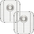 SANNO Sink Bottom Grid for Kitchen, Sink Protectors with Rear Drain Hole for Double Sink,Stainless Steel,13" L x 11.6" W by SANNO