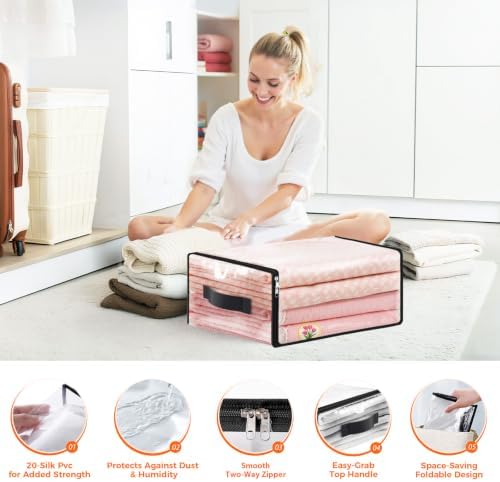 SpaceWhisper Clear Sheet Storage Bags, 6 Pack, 17.7 x 15.7 x 7.9 in - Image 3