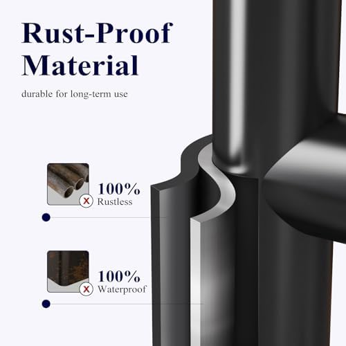 Kitsure Toilet Paper Holder Free Standing – Rustproof Metal Toilet Paper Stand for 4 Rolls with Anti-Slip Base and Shelf for Phone & Small Items, Bathroom Organizers and Storage, Medium, Black, 2Pack - Image 3