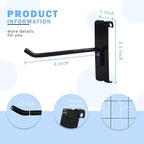 Gridwall Hooks 4 Inch, 100PC Heavy Duty Black Display Hooks for Grid Wall Panels, Grid Wall Accessory for Retail Store, Home Stroage, Garage, Trade Show - Image 2