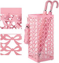 Hicarer Pink Bow Umbrella Holder for Entryway with Drip Tray and 4 Hooks by Hicarer