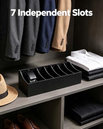 7 Compartments Black Belt Organizer with Soft Lining - Image 3