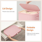 Lifewit 105L Large Laundry Hamper with Lid, Removable Inner Bag, Pink - Image 6