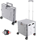 FELICON Folding Utility Cart Rolling Crate Handcart Basket Tote-Gray+White by FELICON