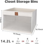 Linen Closet Organizers and Storage, Closet Storage Bins Basket Organizer, Foldable Organization Baskets with Mesh Window for Clothes Towels and Toys, 10.75" x 10.75" x 7.5", Beige, 4 pack - Image 3