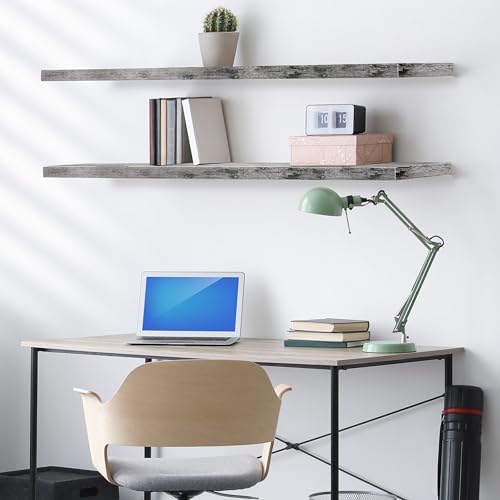 Sorbus Floating Shelves for Wall Storage (55 Inch, 2 Pack, Gray) - Image 5