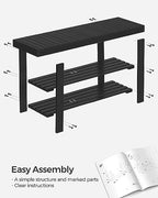 SONGMICS Shoe Rack Bench, 3-Tier Bamboo Entryway Bench, 35.2 Inches Width - Image 7