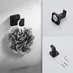 Matte Black Bathroom Hardware Set 8 Pieces,Towel Bar Set Stainless Steel Wall Mounted, Includes 23.6In Hand Towel Bar, Towel Ring, Robe Towel Hooks,Toilet Paper Holder, Bathroom Towel Rack Set - Image 6