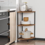 3 Tier Corner Plant Shelf Stand for Bathroom, 23.2", Rustic Brown - Image 3