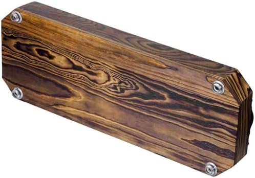 MyGift Wooden Vanity Tray, Rustic Burnt Solid Wood Toilet Tank Tray - Decorative Octagonal Cosmetic Organizer with Antique Metal Handles - Image 7