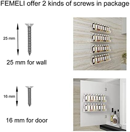 FEMELI Acrylic Wall Mount Spice Rack, 4 Pack 15 Inch - Image 4