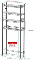 Hodonas Over The Toilet Storage Shelf, Gray, 26.97" x 9.84" x 67.32" - Image 3