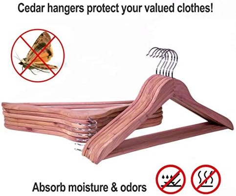 American Red Cedar Hangers 30 Pack, Wooden Suit Hangers - Image 3