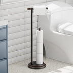 Hoimpro Toilet Paper Holder Stand Bathroom Free Standing Oil Rubber Bronze - Image 2