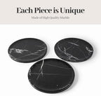 Marble Serving Tray, 11.8" Round Vanity Tray for Bathroom Countertop, Black - Image 3