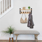 Sorbus Coat Rack Wall Mount with Shelf (Maple Wood, 16 Inch) - Image 2